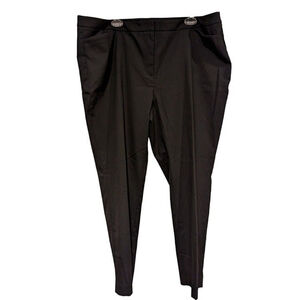 Halogen Straight Leg Dress Pants Size 18 Black Ankle Stretch Trousers Womens